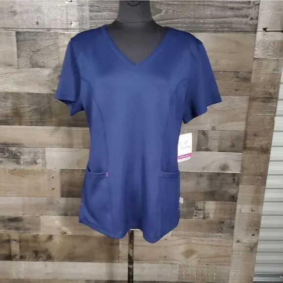 Smitten navy scrub top NWT L - Picture 1 of 4